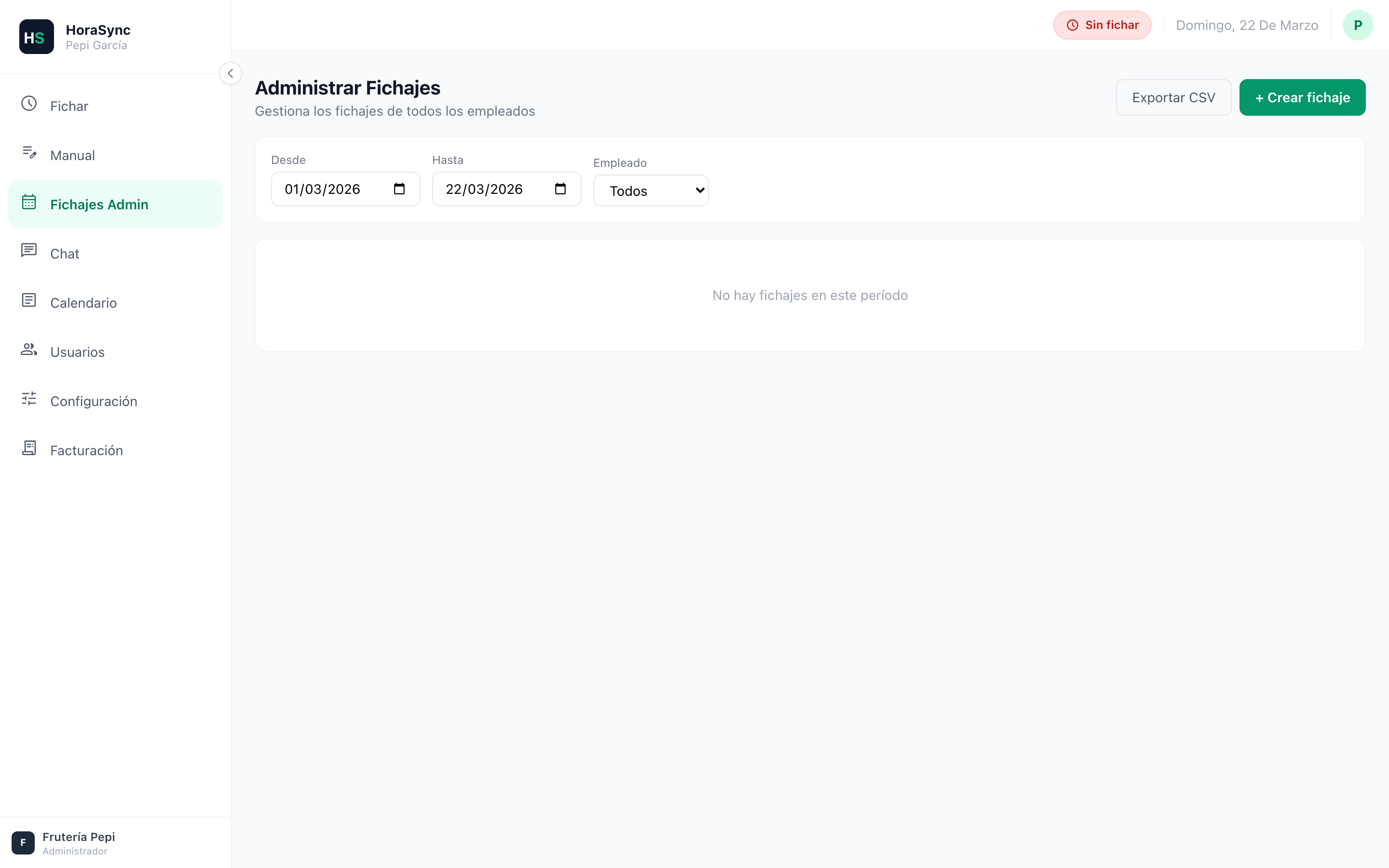 Panel de fichajes del equipo