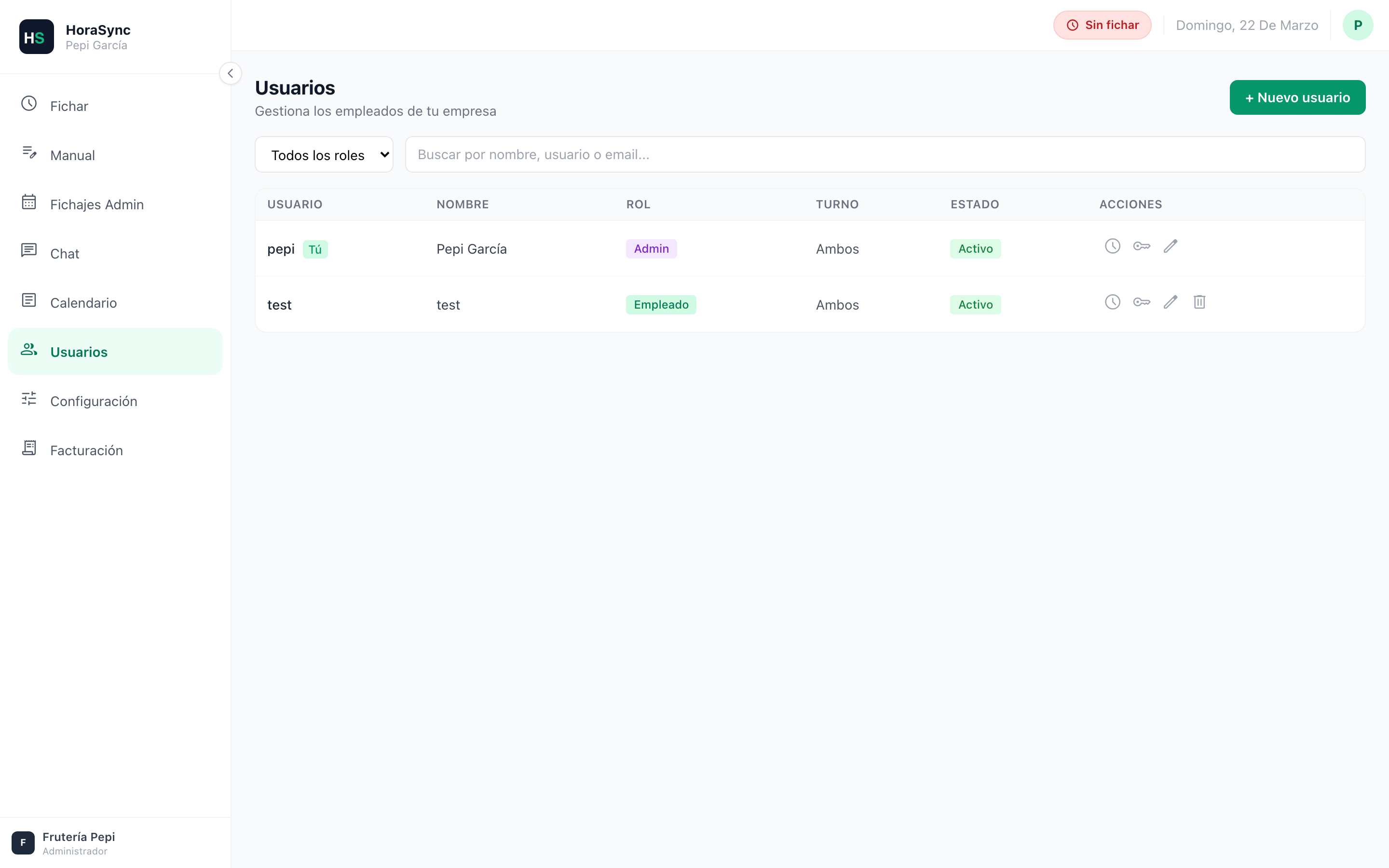 Gestión de empleados